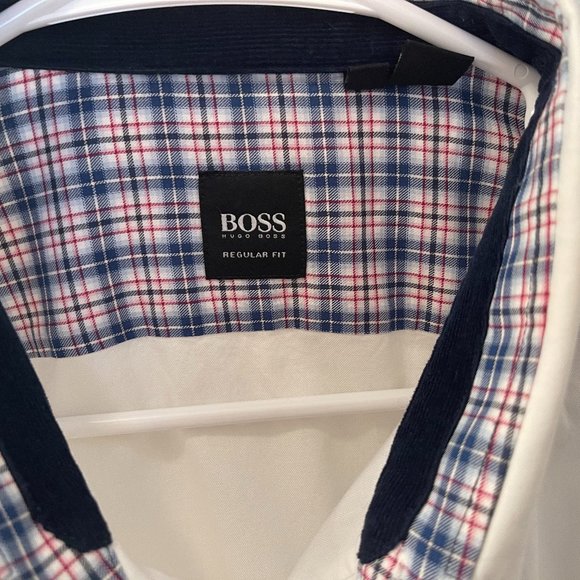 Hugo Boss Button Up Front Shirt, Size XL Slim Fit, White, Long Sleeve - Picture 4 of 9